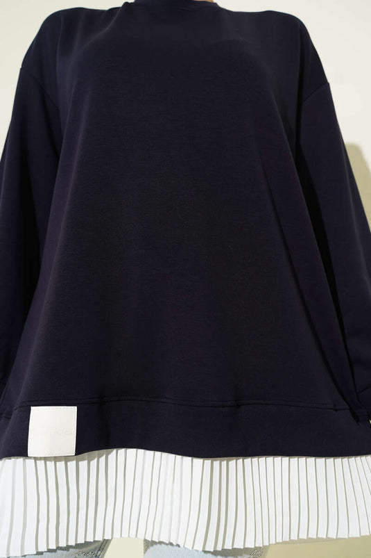 Under Pleated Loyşa Tunic Navy Blue