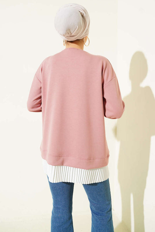 Bottom Pleated Loyşa Tunic Powder Pink