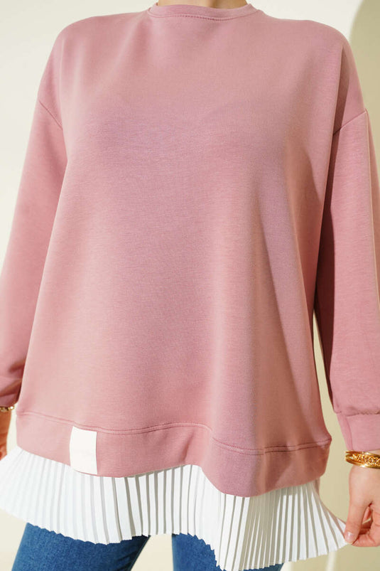 Bottom Pleated Loyşa Tunic Powder Pink