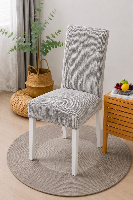 Ensemble de housses pour six chaises noir et blanc