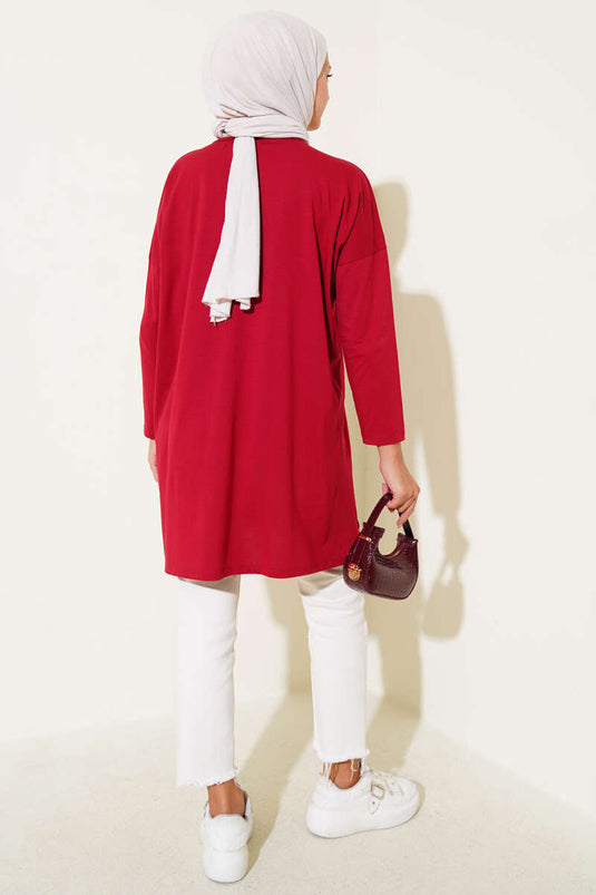 Always Be Cool Baskılı Tunik Bordo