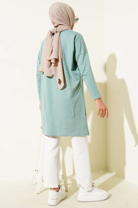 Always Be Cool Baskılı Tunik Çağla Yeşili