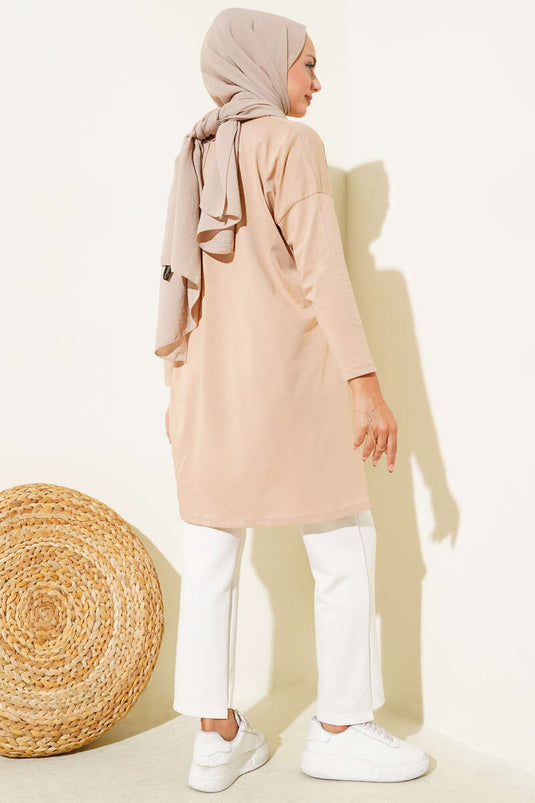 Always Be Cool Baskılı Tunik Latte