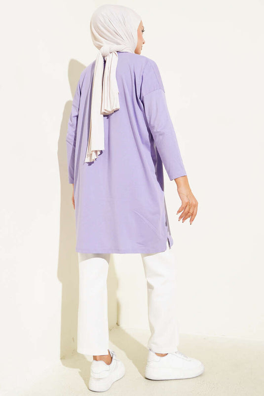 Always Be Cool Baskılı Tunik Lila