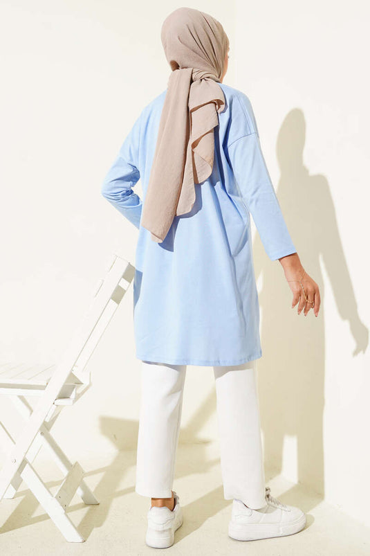 Always Be Cool Baskılı Tunik Mavi