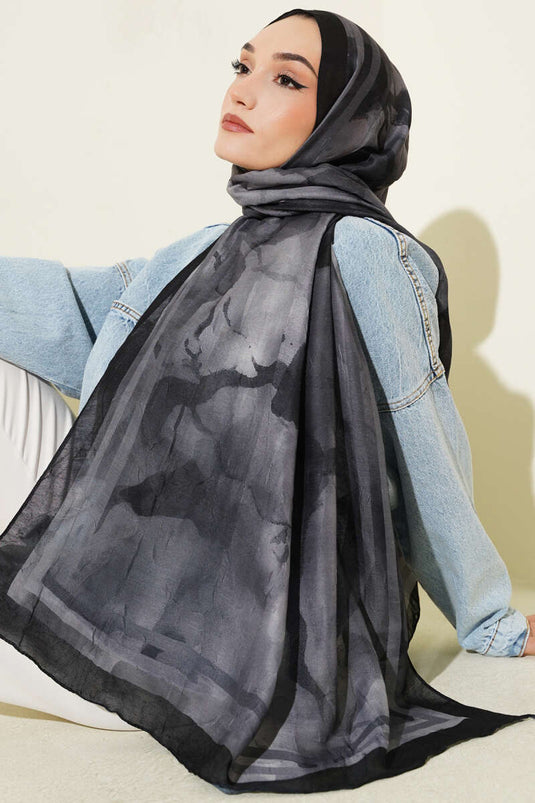 Amber Series Striped Transition Shawl Anthracite