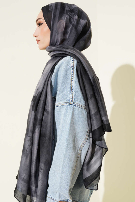 Amber Series Striped Transition Shawl Anthracite