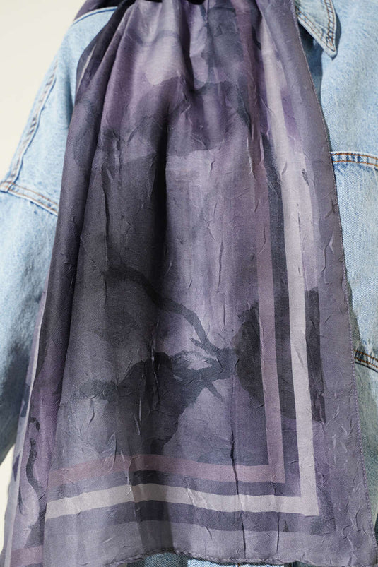 Amber Serisi Şerit Geçişli Şal Kayrak Grisi