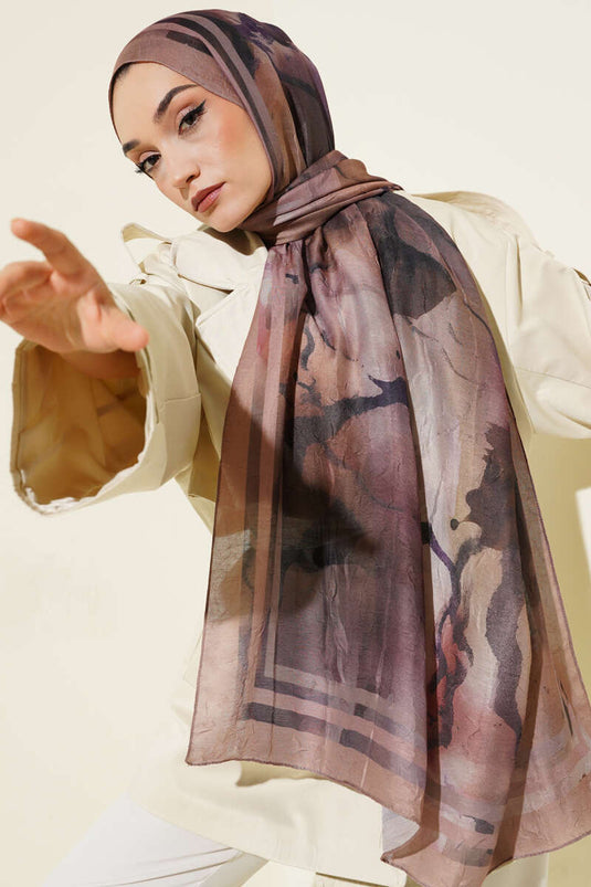 شال متدرج من سلسلة العنبر لون لاتيه