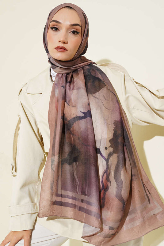 شال متدرج من سلسلة العنبر لون لاتيه