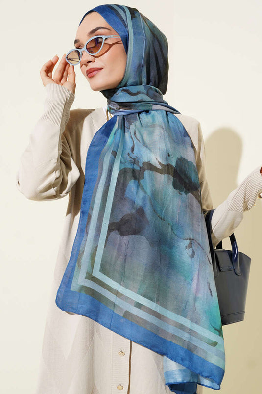 Amber Series Striped Transition Shawl Blue