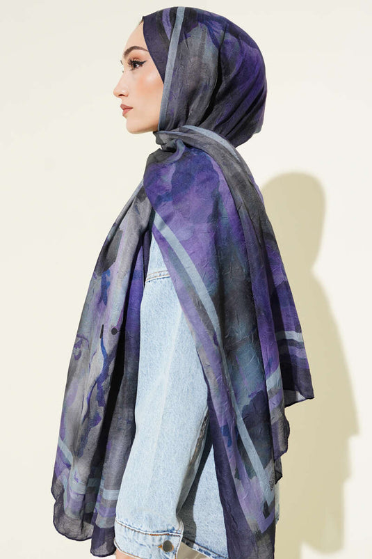 Amber Series Striped Gradient Scarf Purple