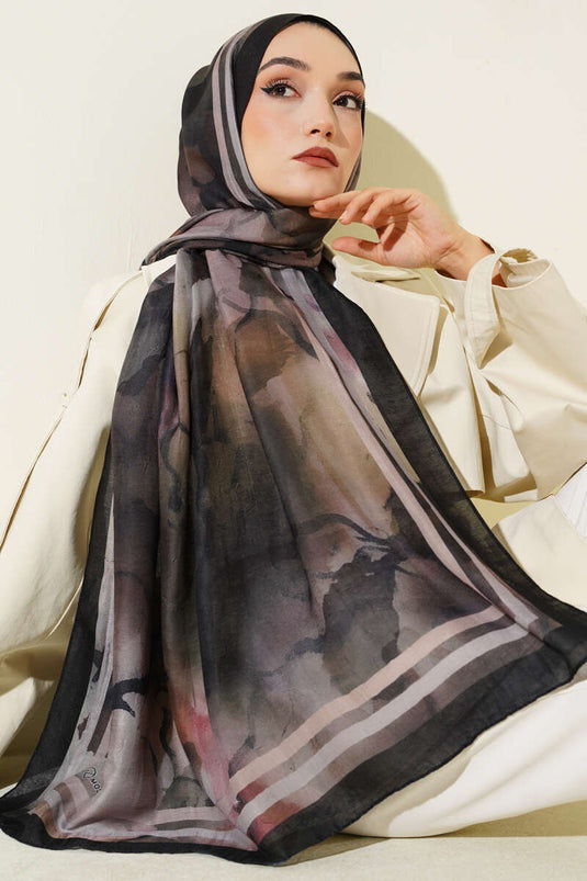 Amber Series Striped Shawl Black