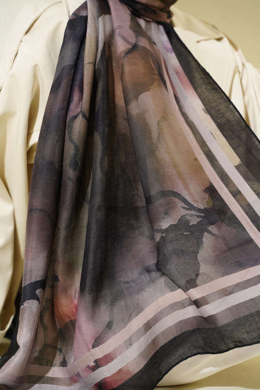 Amber Series Striped Shawl Black