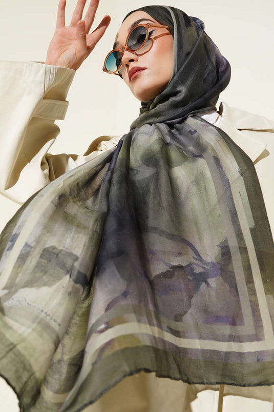 Amber Series Striped Transition Shawl Emerald