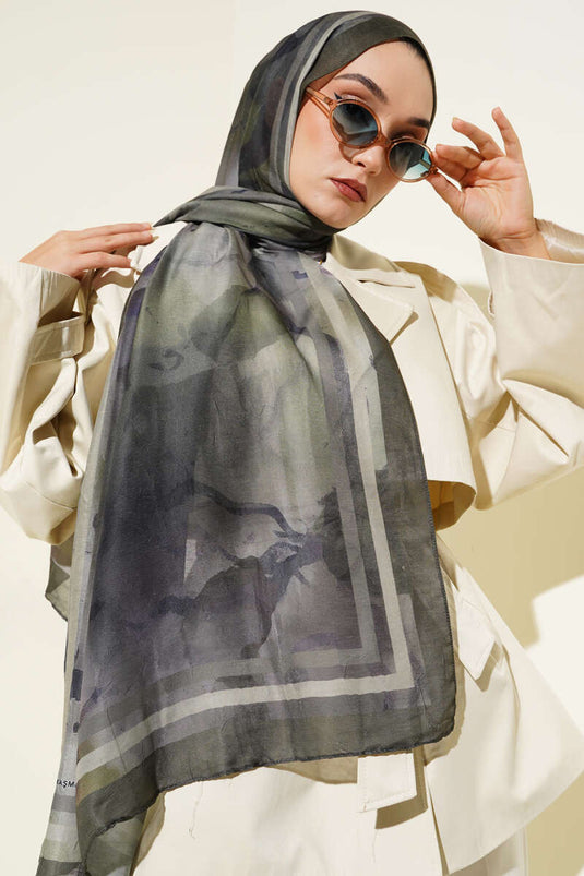 Amber Series Striped Transition Shawl Emerald