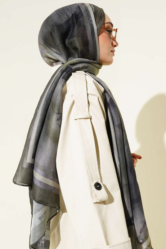 Amber Series Striped Transition Shawl Emerald