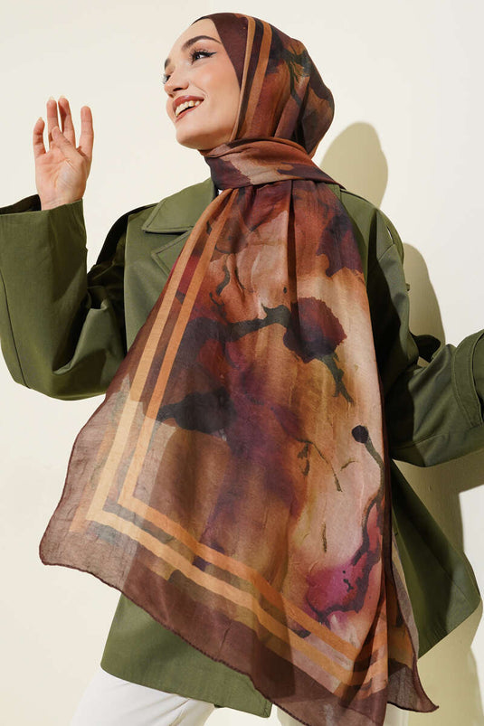 Amber Series Striped Shawl Brown