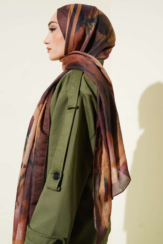 Amber Series Striped Shawl Brown