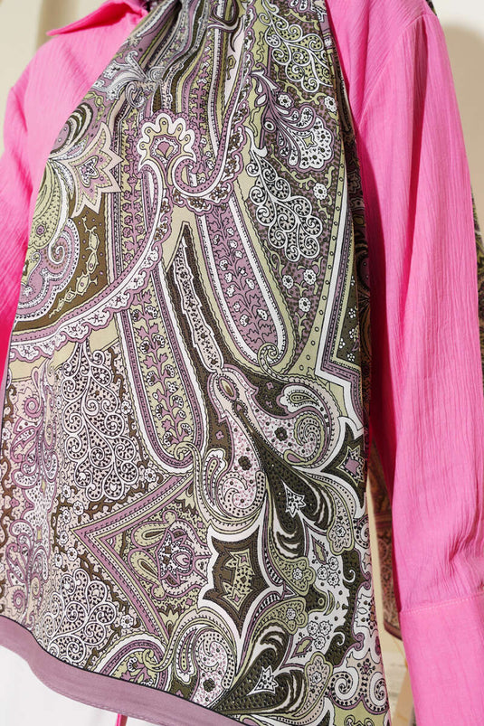 Châle doux lilas à motif Anatolia