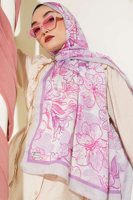 شال ناعم زهري عتيق أرجواني