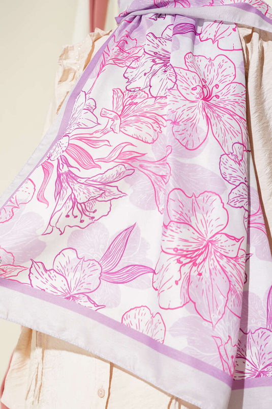 شال ناعم زهري عتيق أرجواني