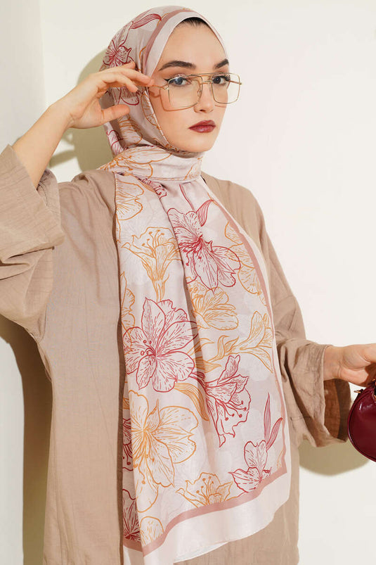 شال ناعم زهري عتيق بلون الموكا