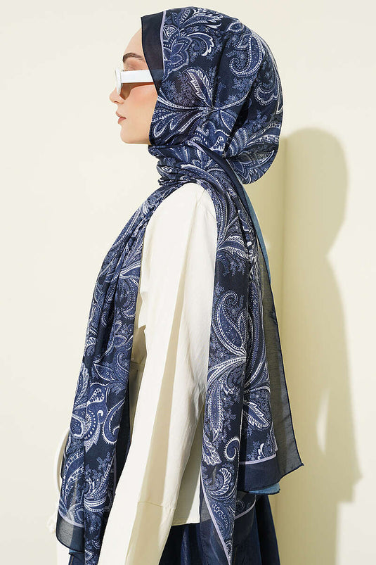 Antik Motif Serisi Şal Lacivert