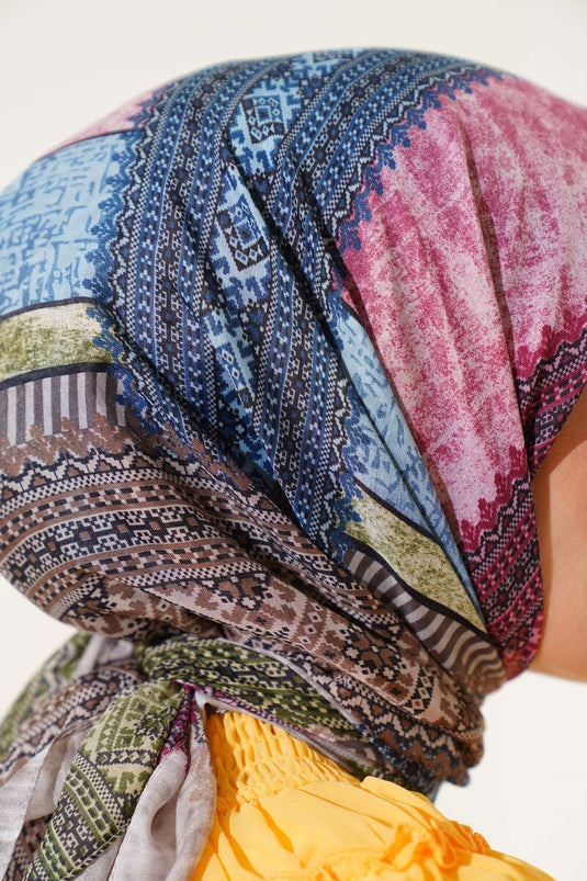 Sciarpa con fantasia antica, grigio ardesia