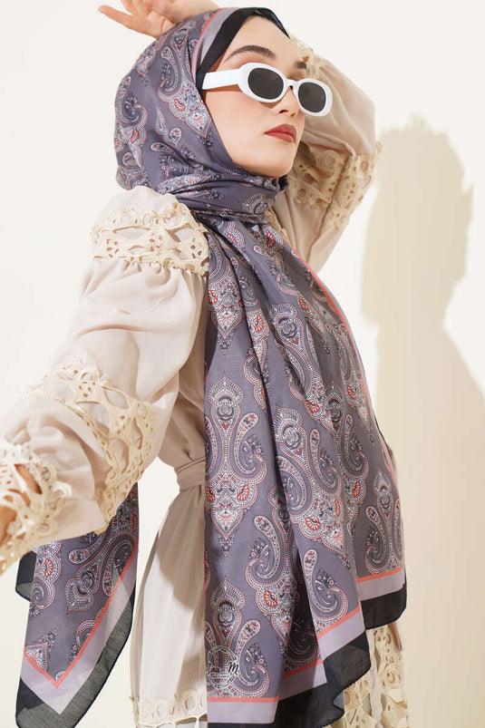 Antique Paisley Pattern Shawl Smoked