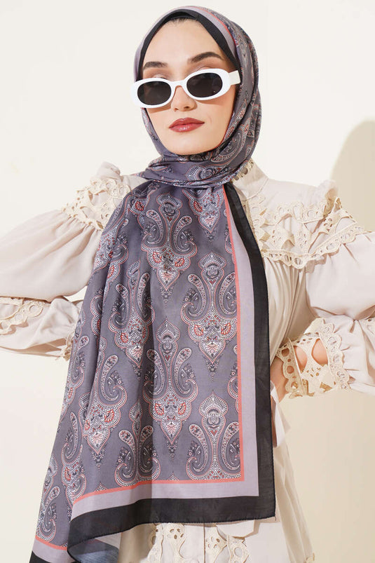 Antique Paisley Pattern Shawl Smoked