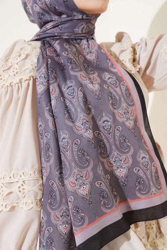 Antique Paisley Pattern Shawl Smoked