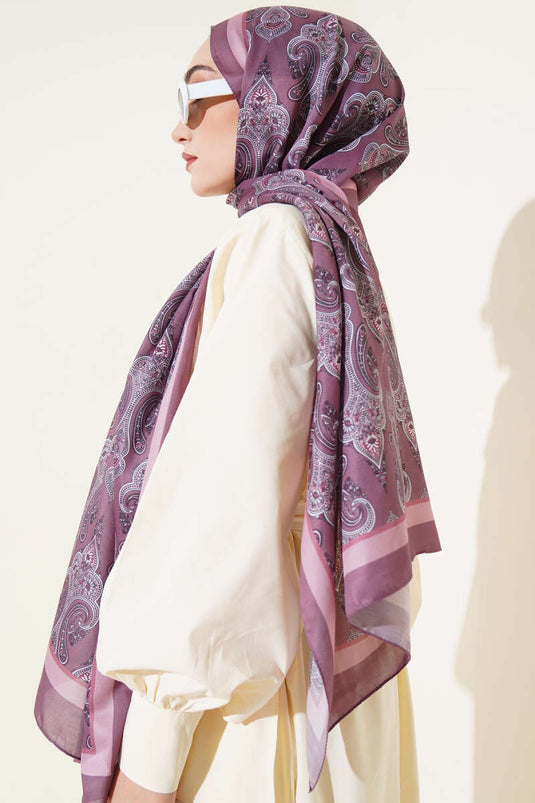 Antique Paisley Pattern Shawl Dusty Rose