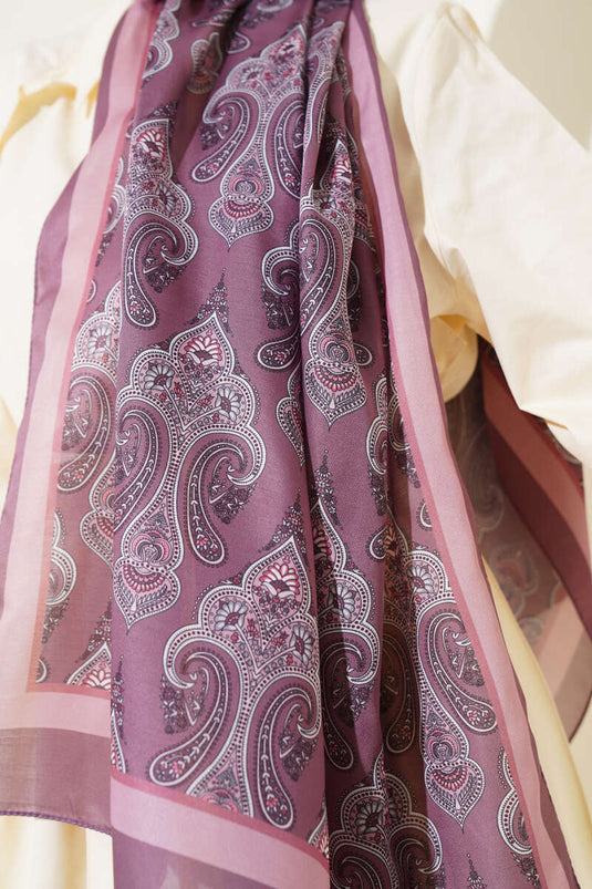 Antique Paisley Pattern Shawl Dusty Rose