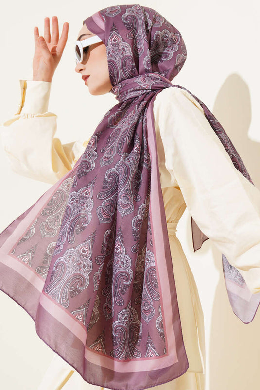 Antique Paisley Pattern Shawl Dusty Rose