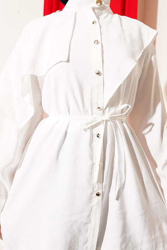 Chemise en modal avec pèlerine Apoletli écru