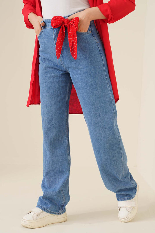 Boru Paça Açık Kot Jean Pantolon