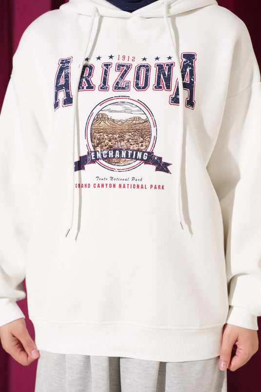 Arizona Printed Sweatshirt Ecru