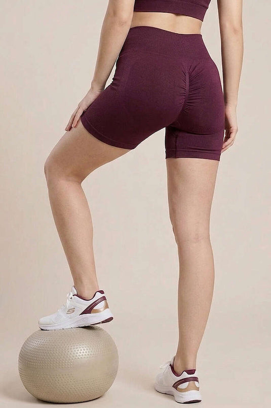 Pantaloncini sportivi corti con arricciatura Arka ciliegia