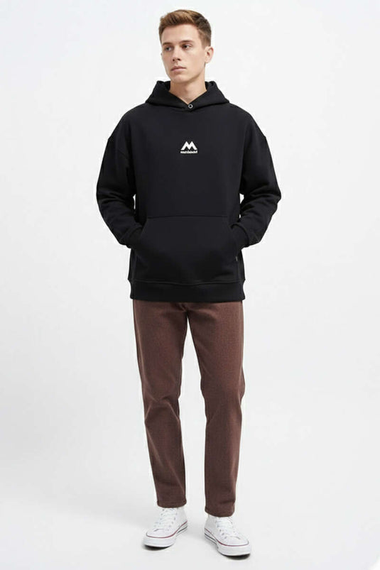 Men's Sweatshirt with Printed Back Black