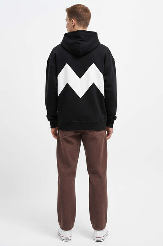 Men's Sweatshirt with Printed Back Black