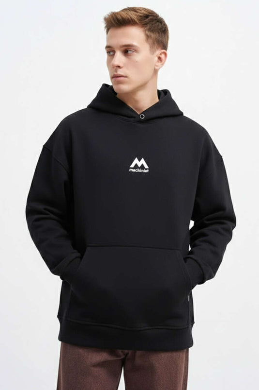 Men's Sweatshirt with Printed Back Black