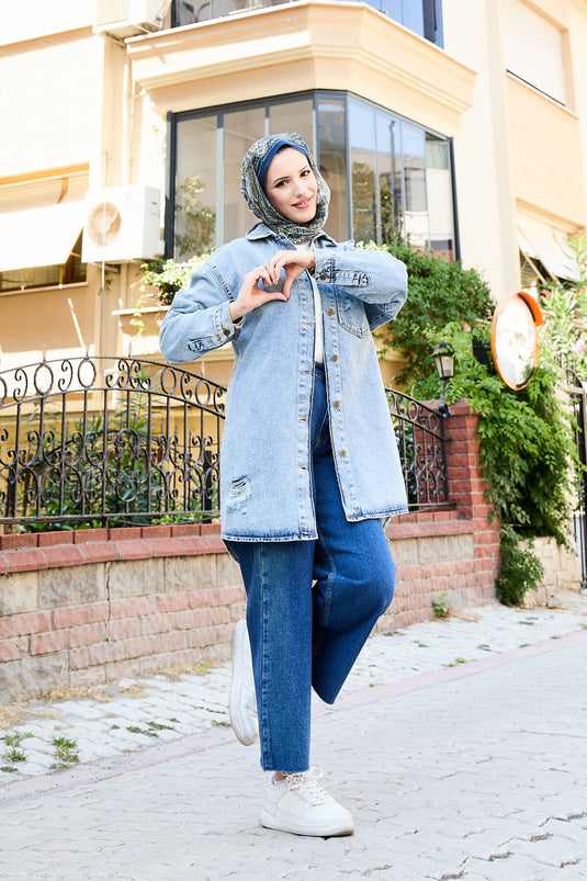 Back Printed Denim Jacket -14