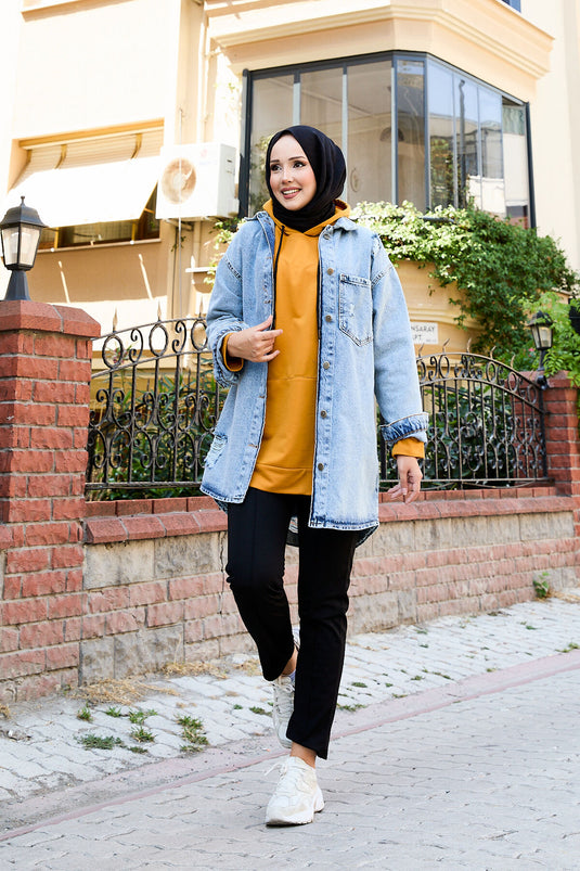 Back Printed Denim Jacket -15