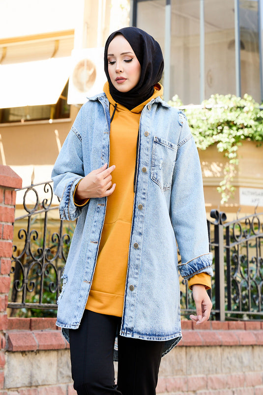 Back Printed Denim Jacket -15