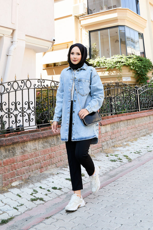 Back Printed Denim Jacket 16