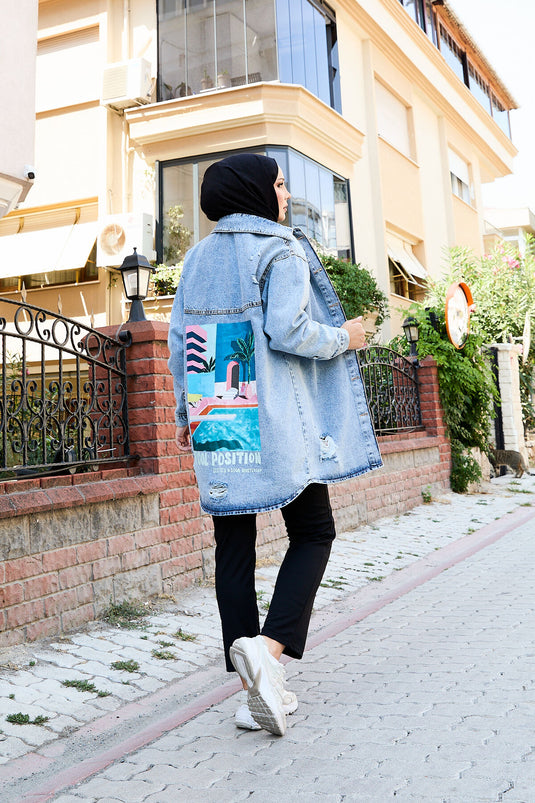 Back Printed Denim Jacket 16