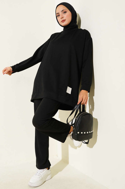 Arma Detaylı Basic İkili Takım Siyah