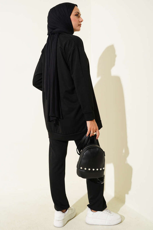 Arma Detaylı Basic İkili Takım Siyah