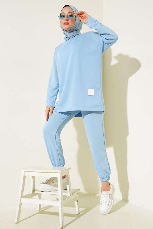 Detailed Arm Double Set Baby Blue